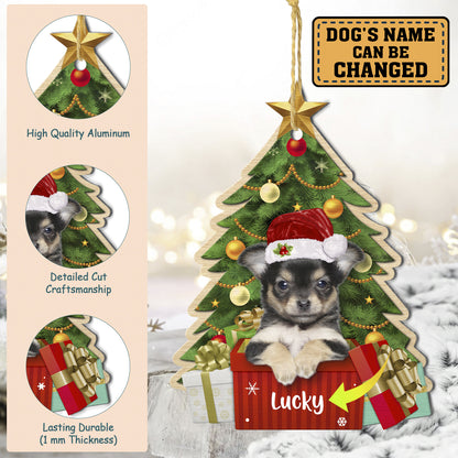 Personalized Chihuahua Christmas Tree Aluminum Ornament