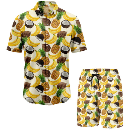 Funny Tropical Fruits Hawaiian Shirt And Shorts