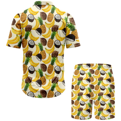 Funny Tropical Fruits Hawaiian Shirt And Shorts
