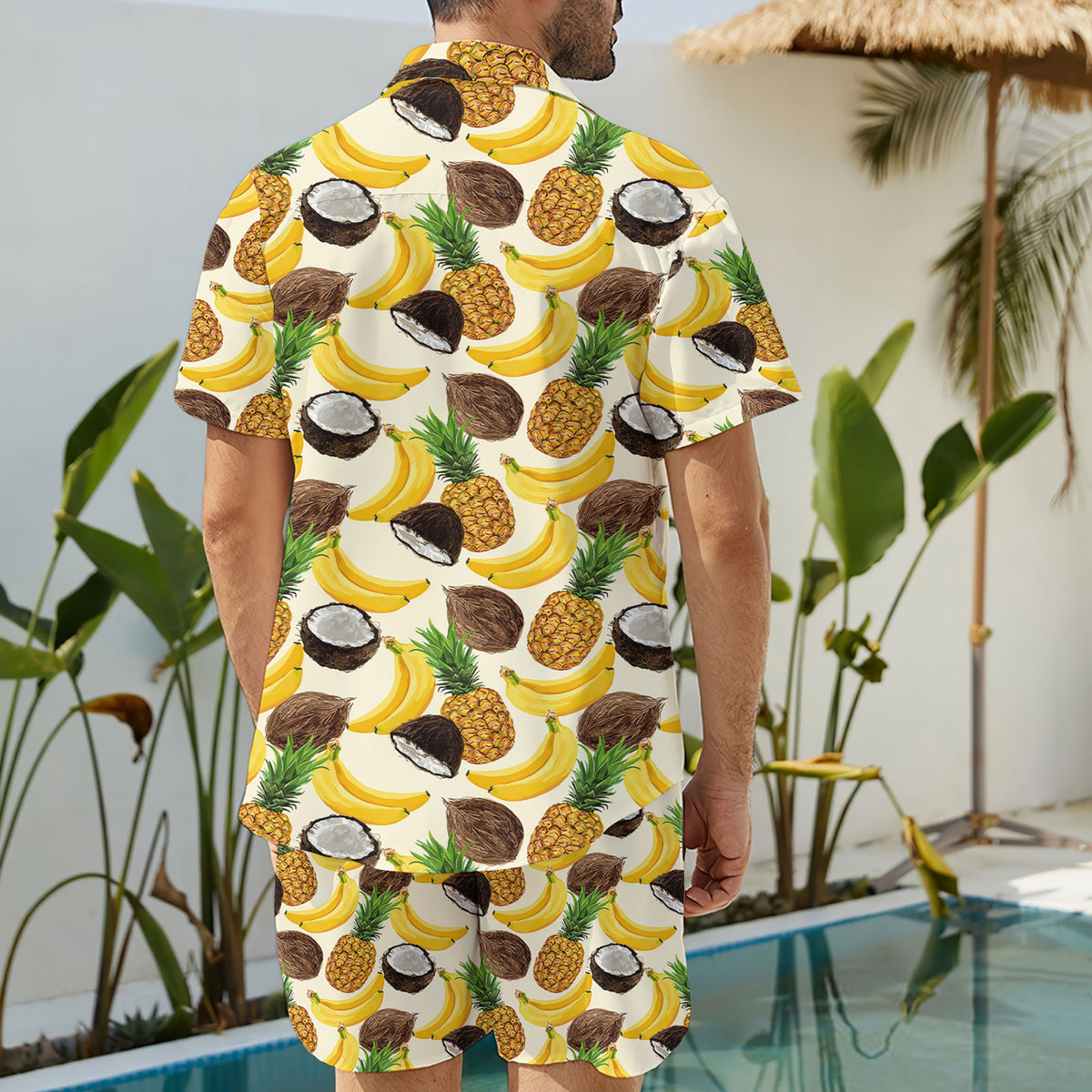 Funny Tropical Fruits Hawaiian Shirt And Shorts
