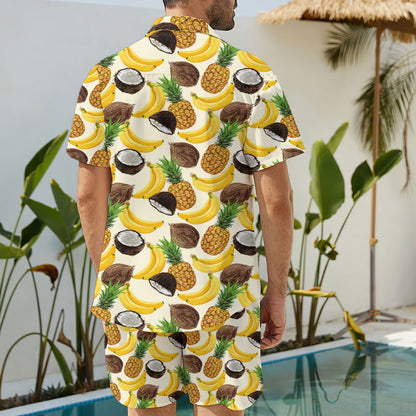 Funny Tropical Fruits Hawaiian Shirt And Shorts