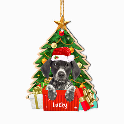 Personalized German Shorthaired Pointer Christmas Tree Aluminum Ornament
