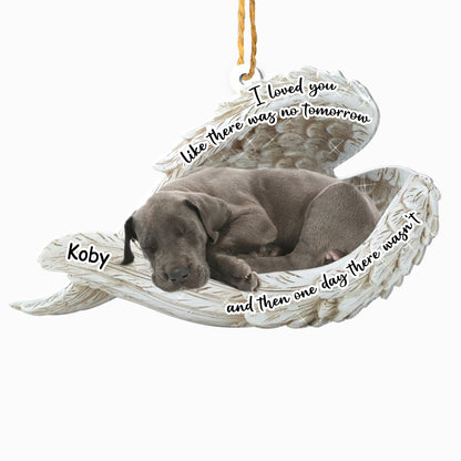 Personalized Great Dane Sleeping Angel Memorial Aluminum Ornament