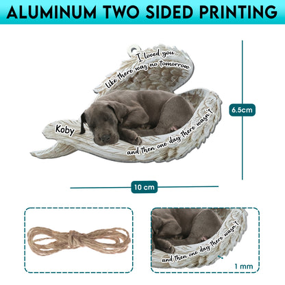 Personalized Great Dane Sleeping Angel Memorial Aluminum Ornament