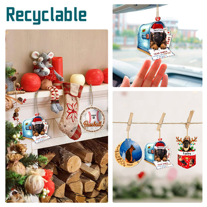 Personalized Leonberger In Mailbox Christmas Aluminum Ornament
