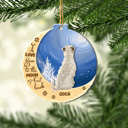 Personalized Parson Russell Terrier On Moon Aluminum Ornament