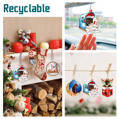 Personalized Rat Terrier In Mailbox Christmas Aluminum Ornament