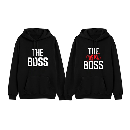 The Boss & The Real Boss Matching Couple Hoodies For Valentine's Day