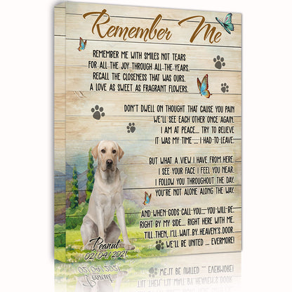Custom Personalized Memorial Canvas print wall art unique meaningful mother's father's day gift, meaningful motherhood fatherhood day presents, dog pet lovers gift ideas from daughter & son - Dog Remember Me D565 - PersonalizedWitch
