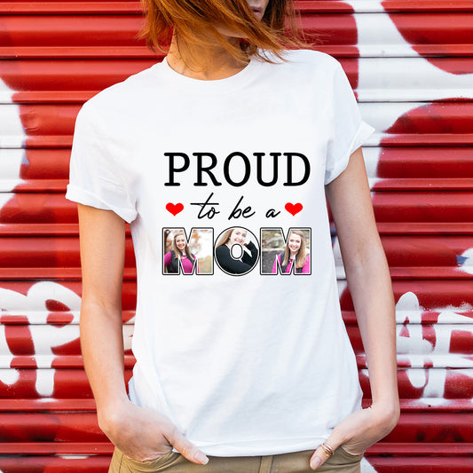 Custom Personalized Photo Daddy T Shirts Printing Gift with pictures on Father's day, birthday gift for world's best dad from daughter son - Proud To Be A Mom/Dad - PersonalizedWitch