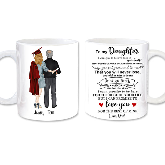 Custom Personalized Coffee mug unique graduation gifts for her, best college, high school grad presents for girls, daughters - Father & Daughter Senior TY1204212 - PersonalizedWitch