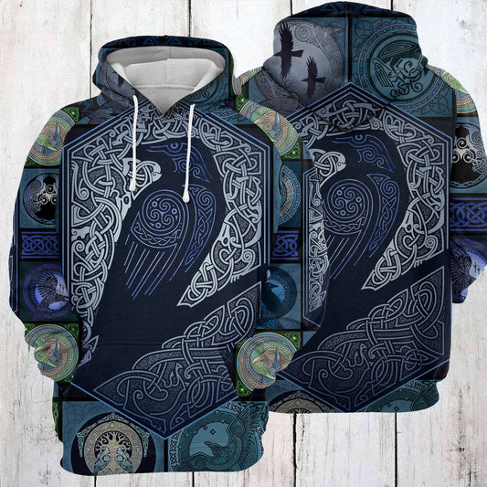 Raven Viking D274 - All Over Print Unisex Hoodie