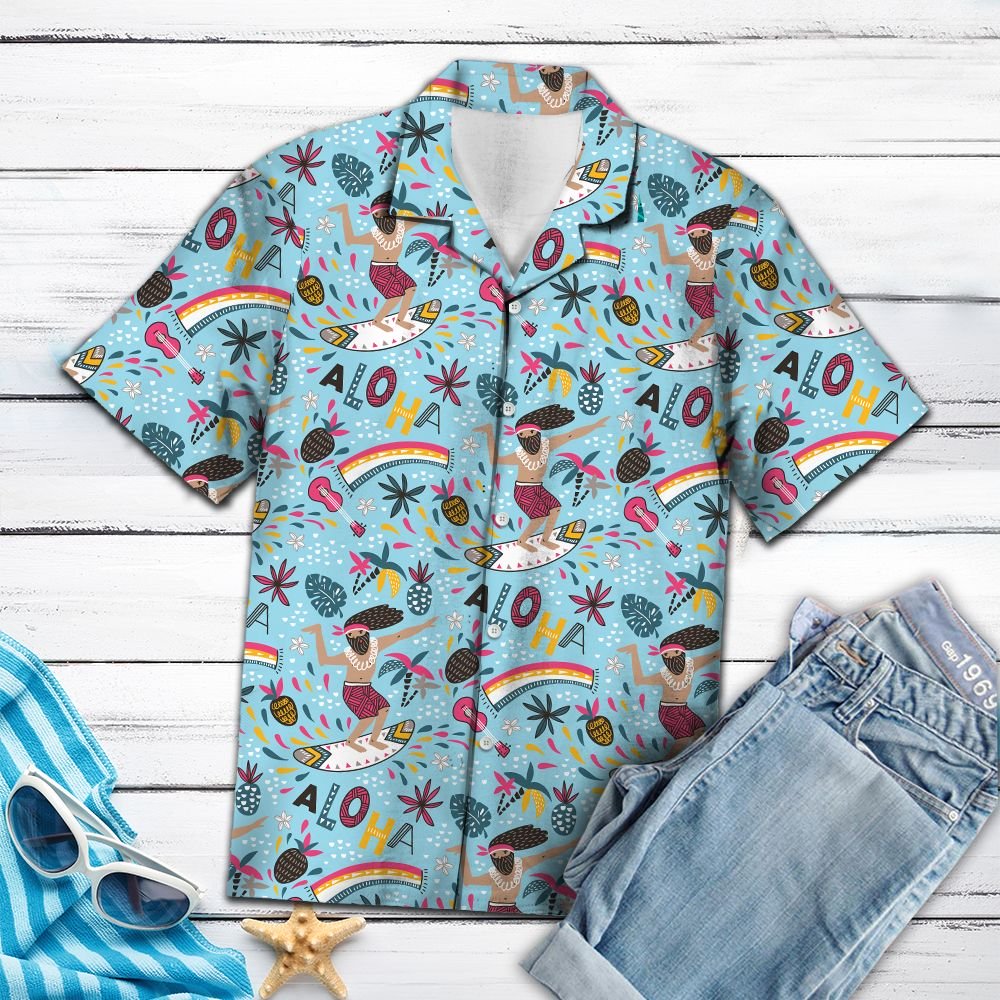 Surfing Aloha T0607 - Hawaii Shirt