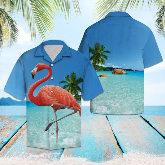 Flamingo At The Beach G5707 - Hawaii Shirt