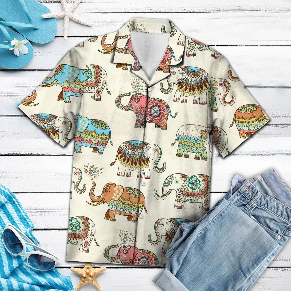 Mandala Elephants G5707 - Hawaii Shirt