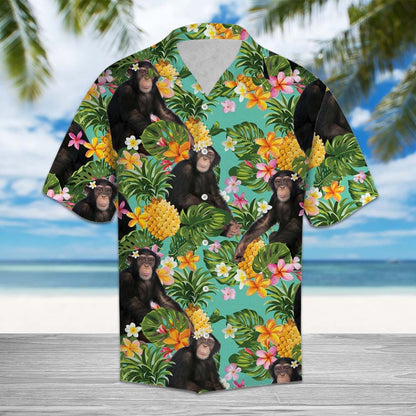 Tropical Pineapple Chimpanzee H77009 - Hawaii Shirt