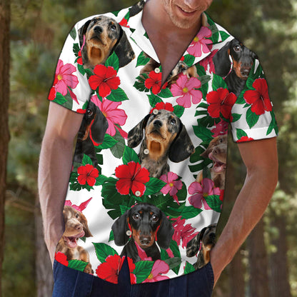 Dachshund Hibiscus D0907 - Hawaii Shirt