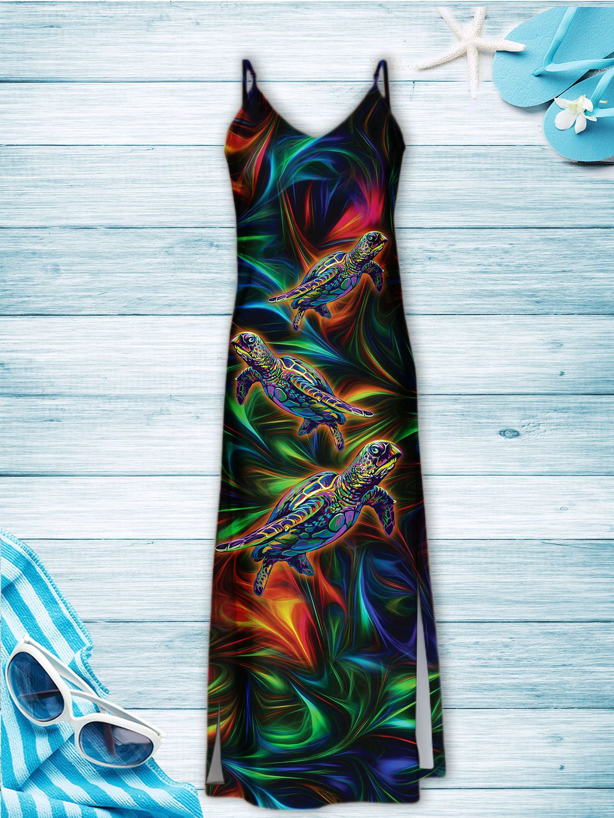 Hawaiian Turtle Colorful Light T1307 - Hawaii Dress