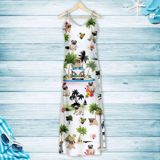 Hawaiian Pug On Vacation G5716 - Hawaii Dress