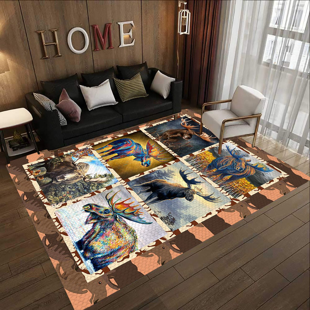 Moose D0409 Rectangle Rug