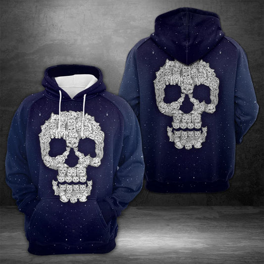 Sugar Skull Cat HT04907 - All Over Print Unisex Hoodie