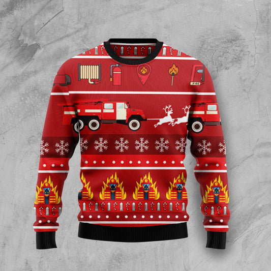 Firefighter HT92310 Ugly Christmas Sweater unisex womens & mens, couples matching, friends, funny family sweater gifts (plus size available)