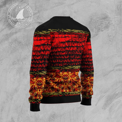 Fire Skull Halloween T299 Halloween Sweater