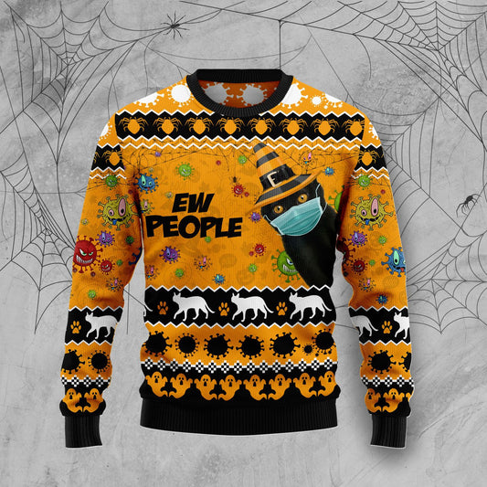 Black Cat Ew People T210 Halloween Sweater