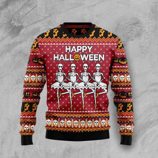 Ballet Skeleton T510 Halloween Sweater