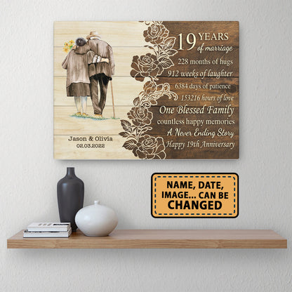 Happy 19th Anniversary 19 Years Of Marriage Personalizedwitch Canvas