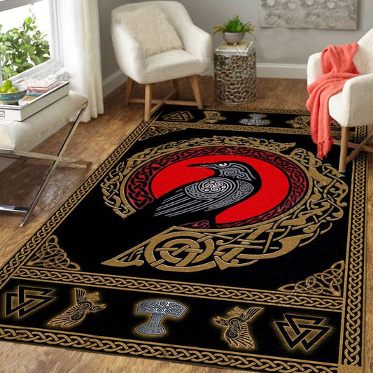 Raven Symbols Viking Rectangle Rug 11
