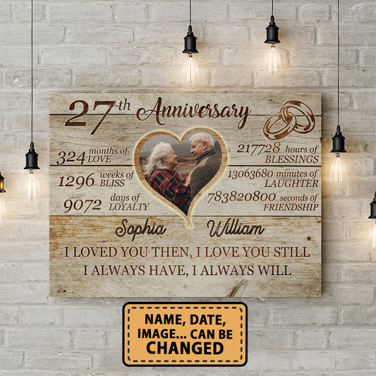 27th Anniversary Always Love Custom Image Anniversary Canvas