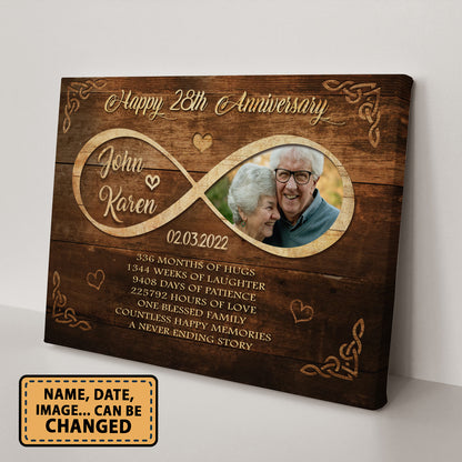 Happy 28th Anniversary Old Television Anniversary Canvas Valentine Gifts