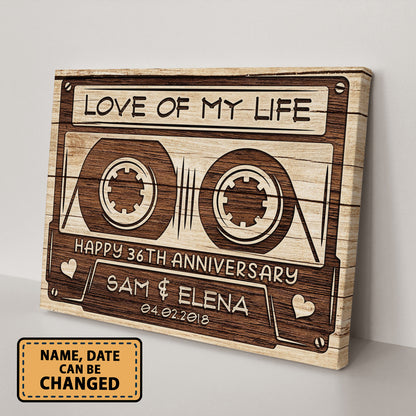Happy 36th Anniversary Audio Cassette Anniversary Canvas