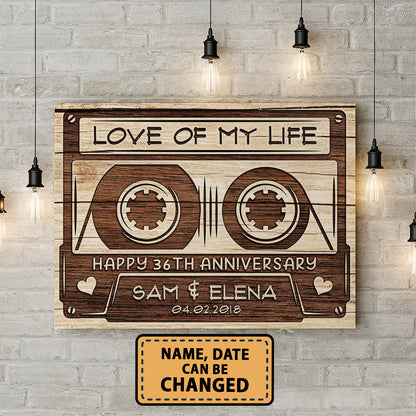 Happy 36th Anniversary Audio Cassette Anniversary Canvas