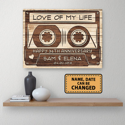 Happy 36th Anniversary Audio Cassette Anniversary Canvas