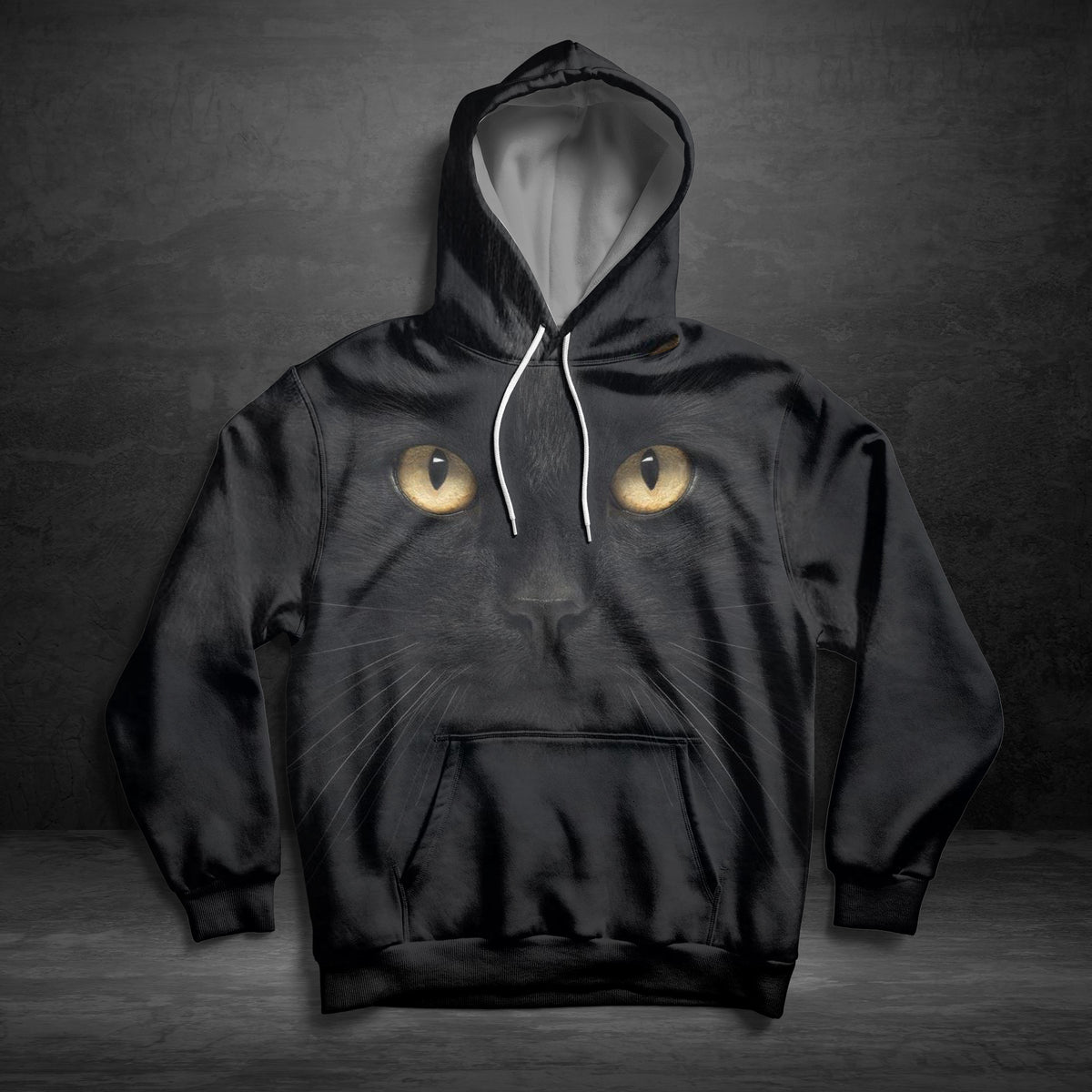 3D Black Cat - All Over Print Unisex Hoodie