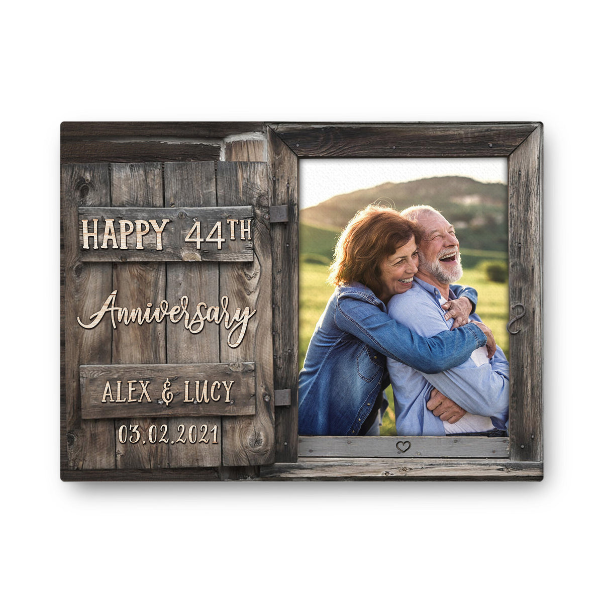 Our 44th Anniversary Window Custom Image Anniversary Canvas