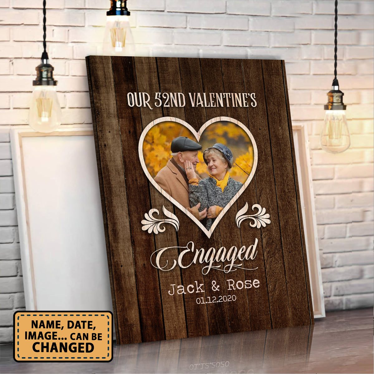 Our 52nd Valentine’s Day Engaged Custom Image Anniversary Canvas