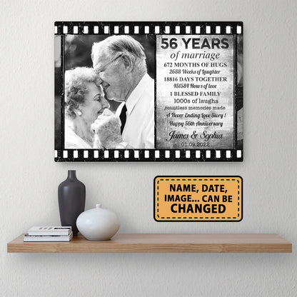 56 Years Of Marriage Film Custom Image Anniversary Canvas