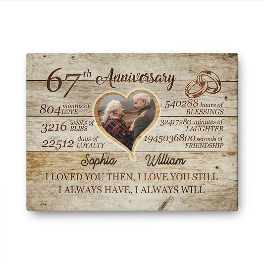 67th Anniversary Always Love Custom Image Anniversary Canvas