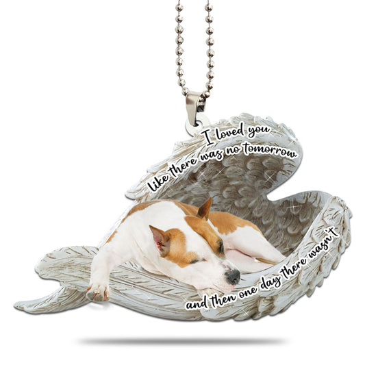 American Staffordshire Terrier Sleeping Angel Personalizedwitch Flat Car Ornament