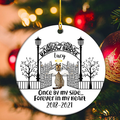 Custom Image Name Period Once By My Side Forever In My Heart Cat Personalizedwitch Personalized Christmas Memorial Ornament