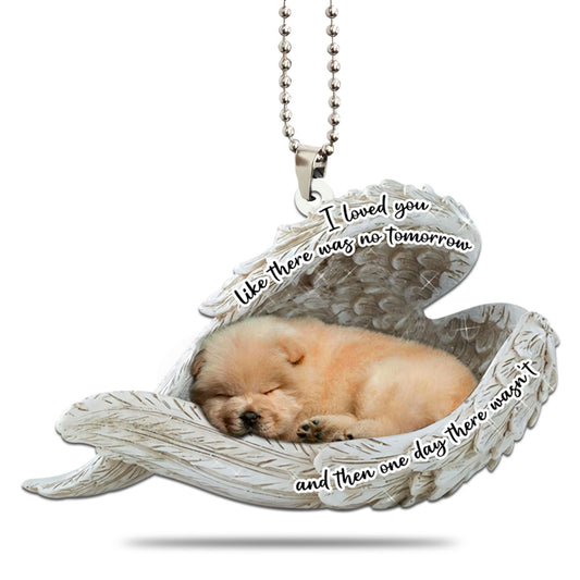 Chow Chow Sleeping Angel Personalizedwitch Flat Car Ornament