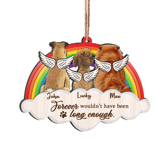Dog Rainbow Forever Personalizedwitch Personalized Christmas Printed Wood Memorial Ornament