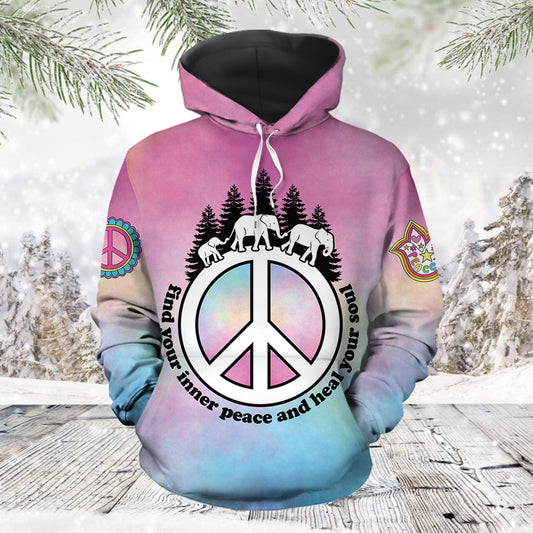 Elephant Hippie TG51116 - All Over Print Unisex Hoodie