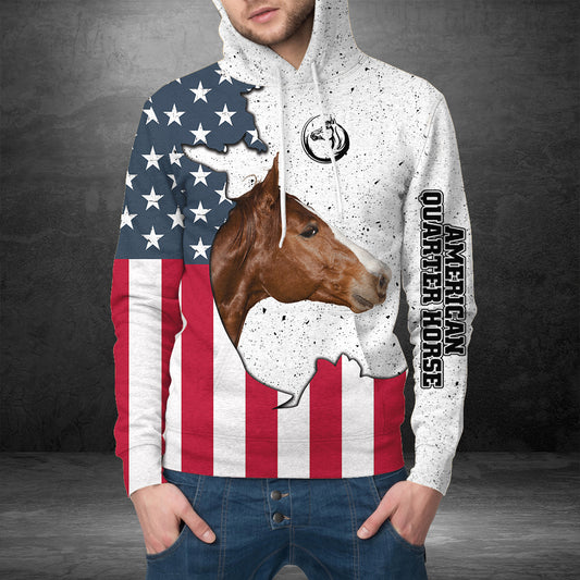American Quarter Horse US Flag G51113 - All Over Print Unisex Hoodie