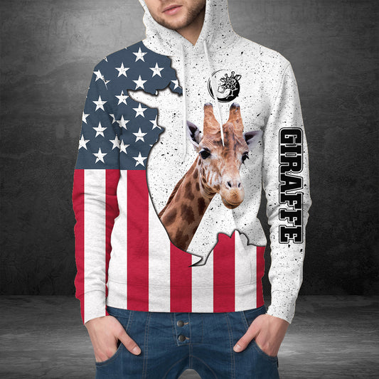 Giraffe US Flag G51113 - All Over Print Unisex Hoodie