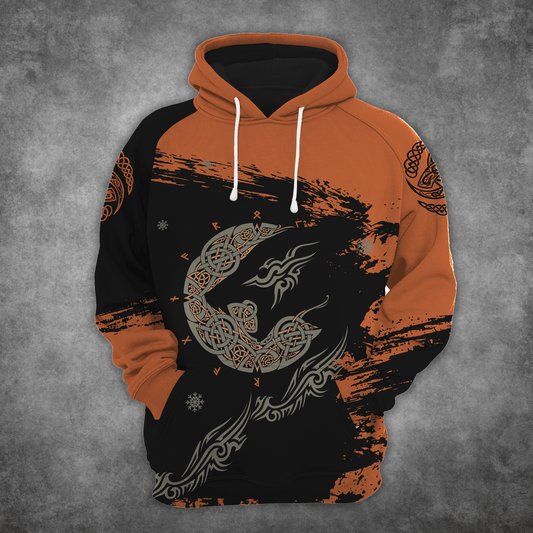 Viking Wolf HT021206 Unisex womens & mens, couples matching, friends, funny family sublimation 3D hoodie christmas holiday gifts (plus size available)