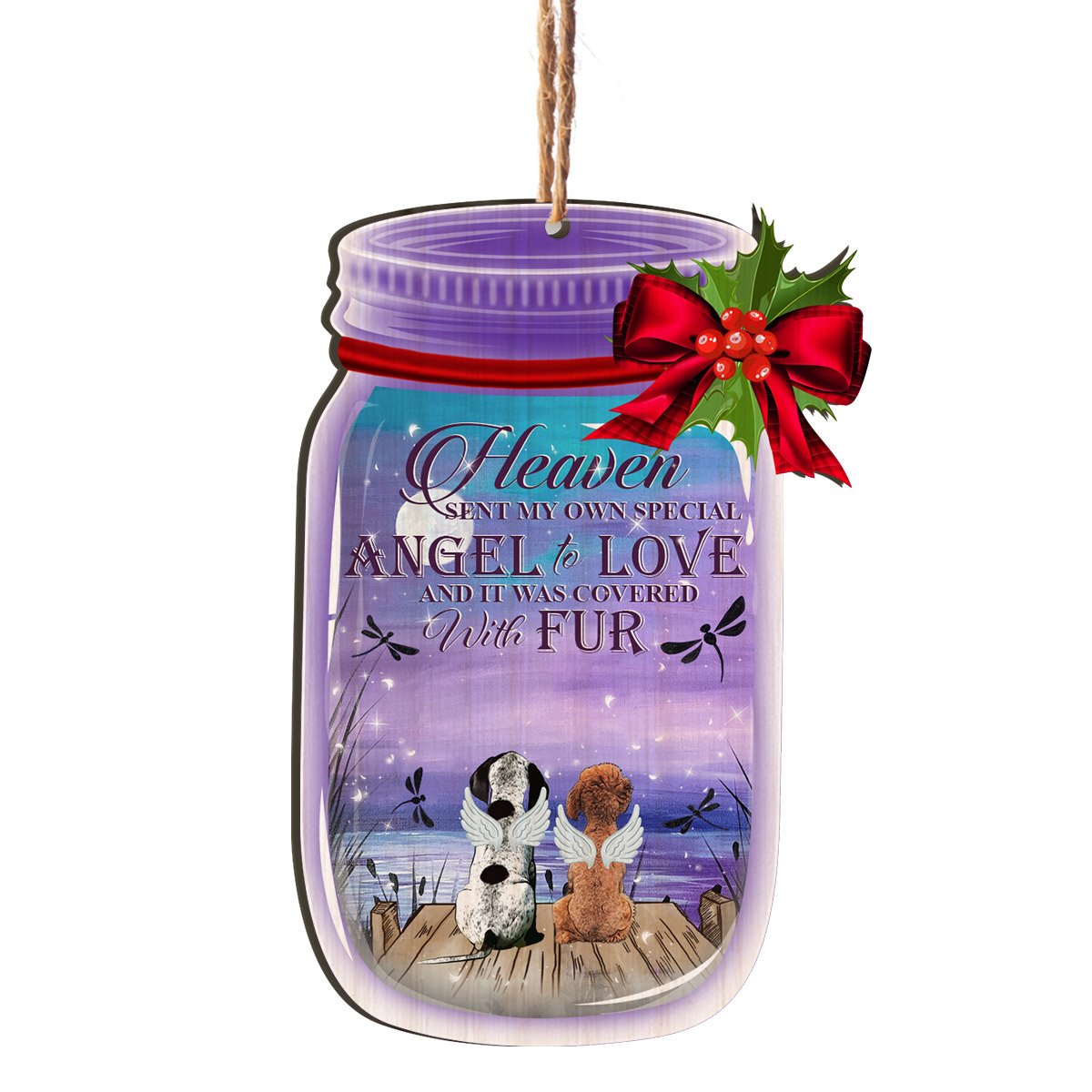 Heaven With Fur Memorial Personalizedwitch Personalized Printed Christmas Wood Ornament
